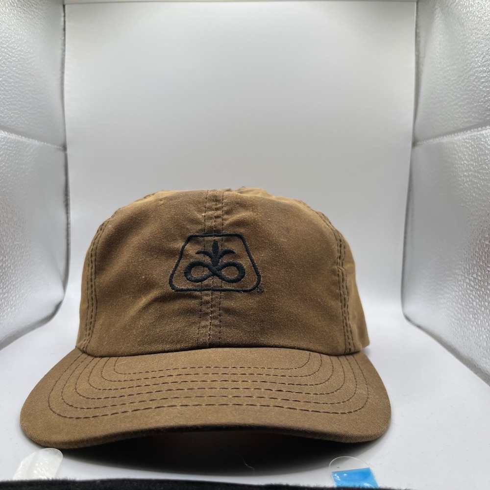 Vintage Waxed Pioneer Seed Hat Mens OSFM Brown Agriculture Farming Snapback Cap